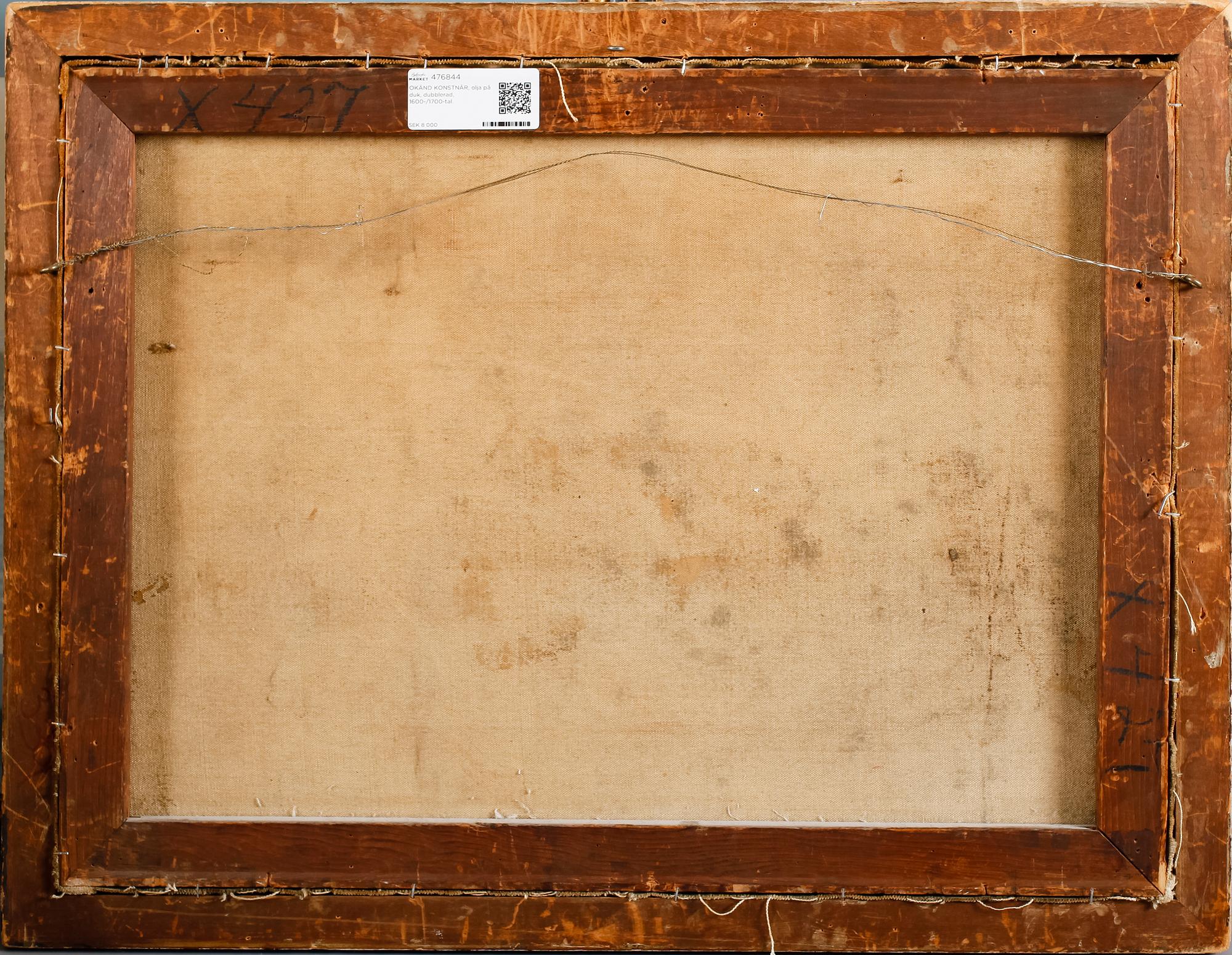 OKÄND KONSTNÄR, olja på duk, dubblerad, 1600-/1700-tal.