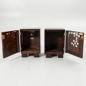 Bedside tables, a pair, 20th century.