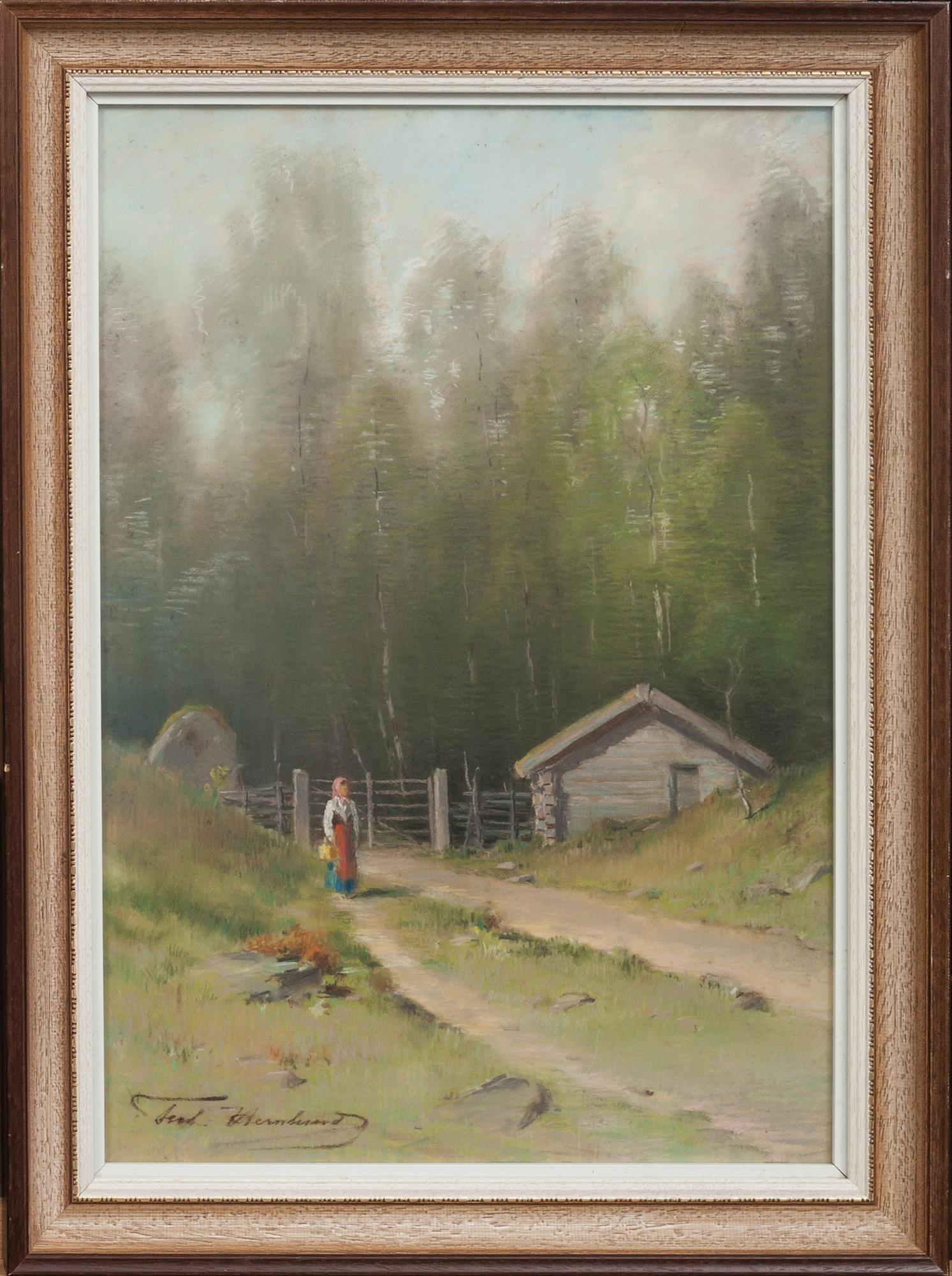 CARL FERDINAND HERNLUND, krita, signerad.