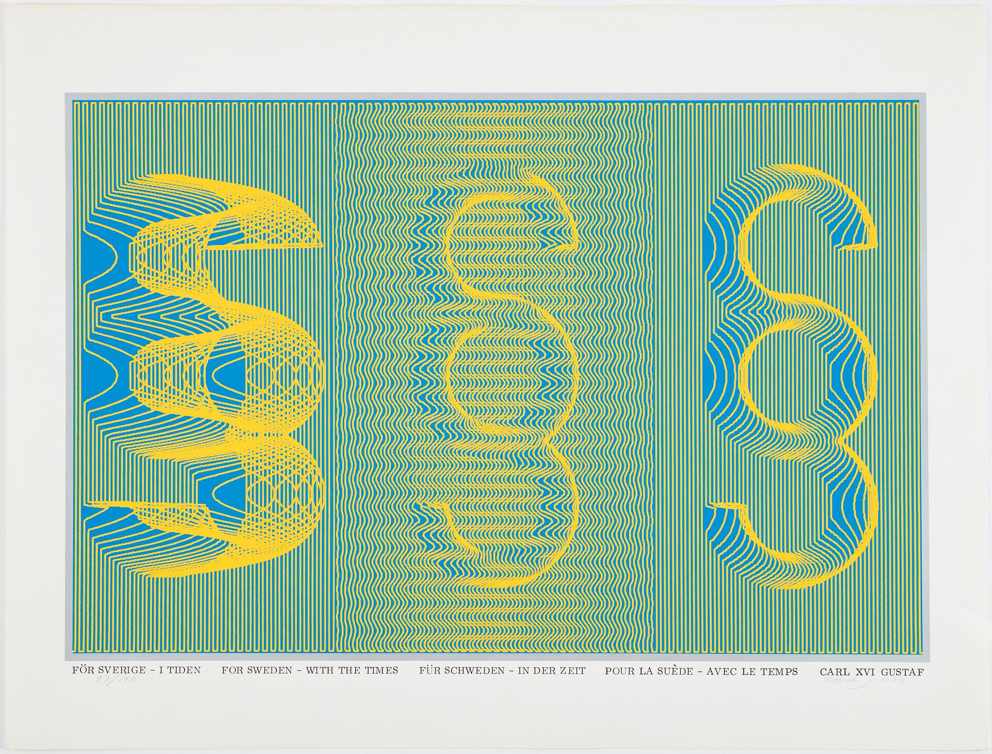 Sture Johannesson, silkscreen in colours, 1974, signed 97/100.