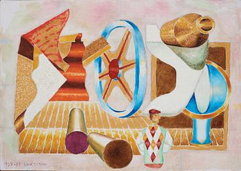 Erik Olson, oil on canvas, signed and dated 1937-85.