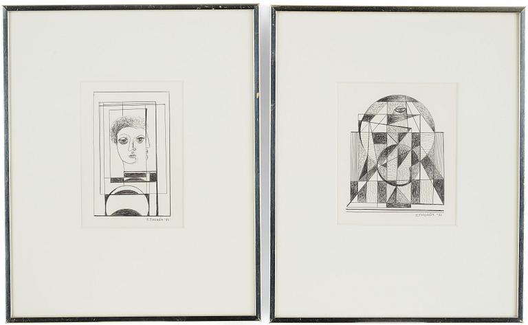 Esaias Thorén, Faces and geometric forms, (2).