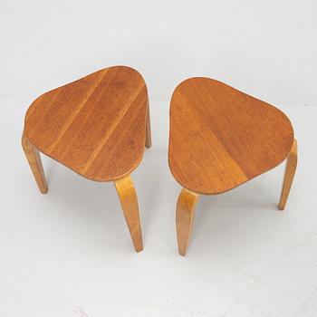 Gustav Axel Berg, a pair of Swedish Modern stools, mid 20th century.