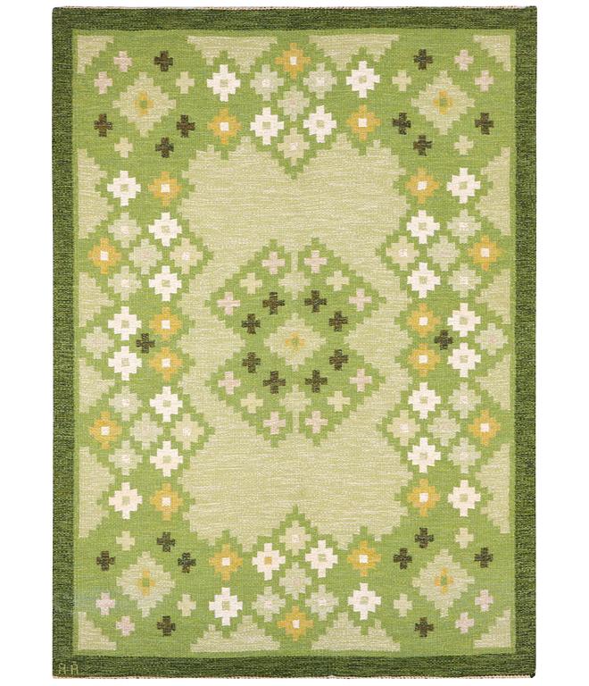 Åsa Åkerblom, a flat weave carpet, "Ljusterö", signed ÅÅ, Sweden, c. 238 x 167 cm.