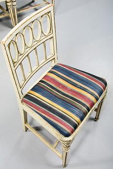 STOLAR, 4 st, s.k "nollstolar", varav en signerad Johannes Nilsson, Lindome, sengustavianska, 1800-talets första hälft.