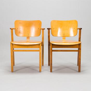Ilmari Tapiovaara, four late 1940's 'Domus' chairs for Keravan Puutoellisuus, Finland.