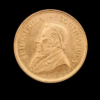 GULDMYNT, finguld, Krugerrand, Sydafrika, 1983. Vikt ca 34 g.