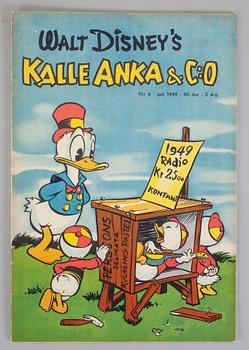 SERIETIDNINGAR, 2 stycken, KALLE ANKA & C:O, nr:5-6, 1949. FN-FN.