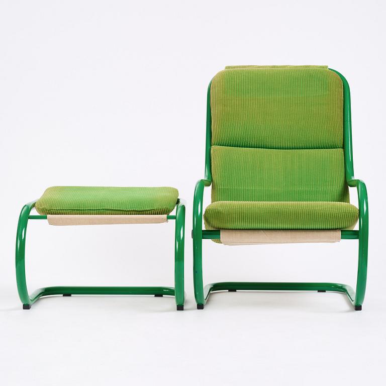 Börge Lindau, & Bo Lindekrantz, an easy chair and ottoman, "S70-6", Lammults Möbel AB, Sweden 1960-70s.