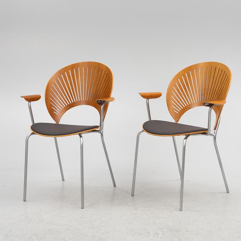 Nanna Ditzel, six "Trinidad" chairs, Fredericia, Denmark.