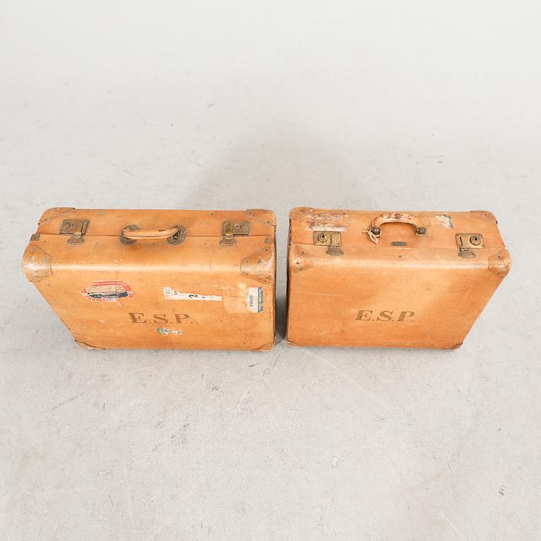 A set of two suitcases "Unica" from Tidan AB Mariestad first half of the 20th century.