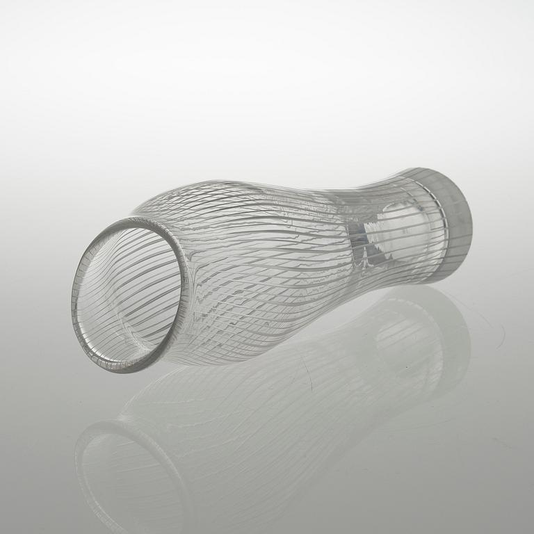 A GLASS VASE, "Varsanjalka" 3215, signed Tapio Wirkkala Iittala.