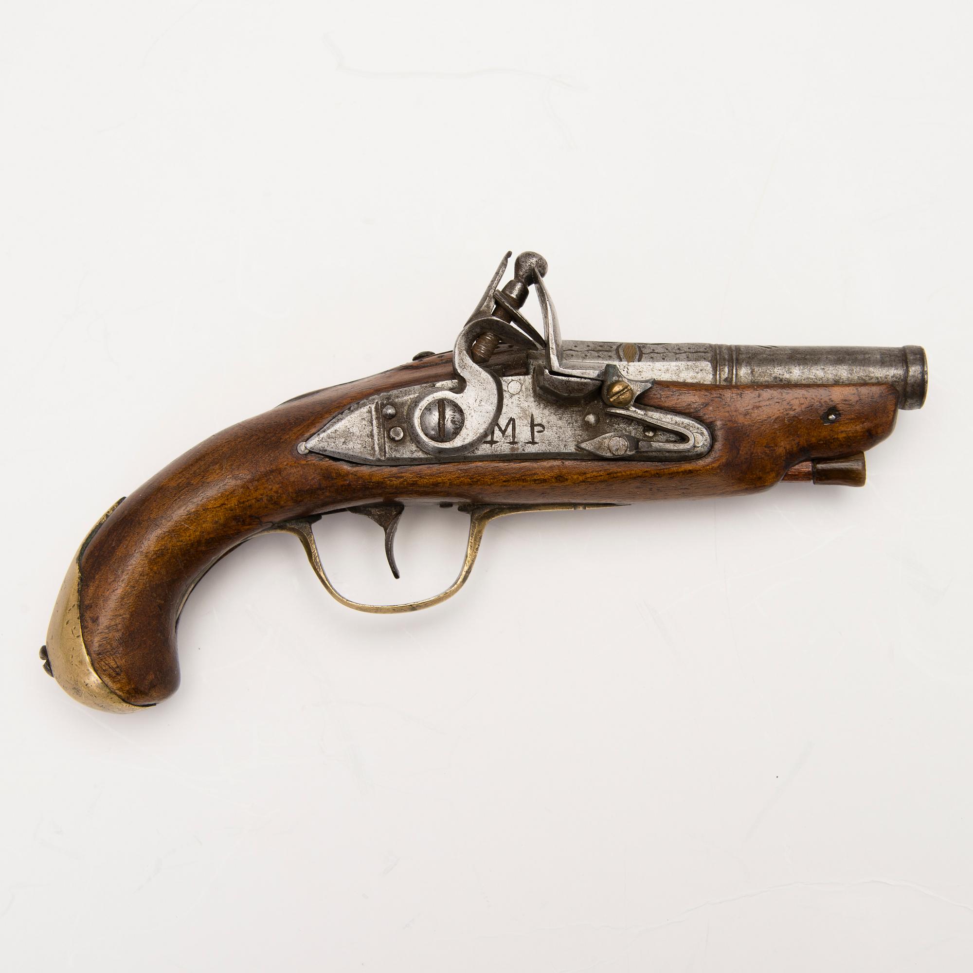An early 19th Century flintlock pocket pistol.