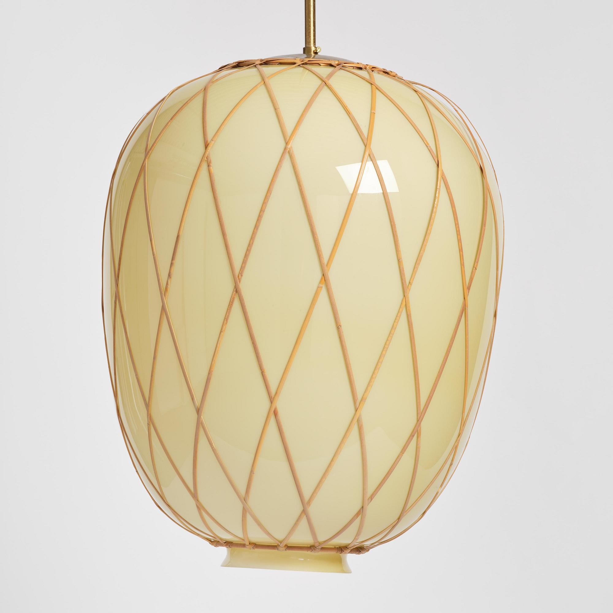 Harald Notini, a pair of ceiling lamps model 11555, Arvid Böhlmarks Lampfabrik, Stockholm, 1940s.
