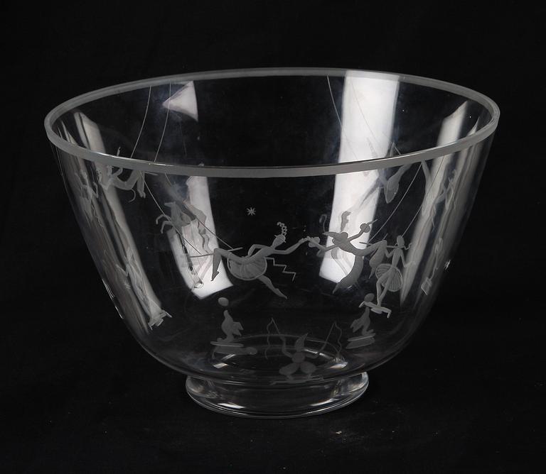 SKÅL, glas, Ewald Hald, Orrefors.