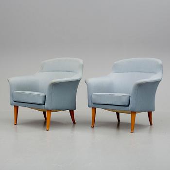 FÅTÖLJER, ett par,"Greta", Kerstin Hörlin-Holmqvist, för Nordiska Kompaniet (NK), 1960-tal.