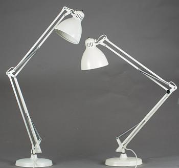 BORDSLAMPOR, ett par,  "L1", Jac Jacobsen, Luxo. 1900-talets andra hälft.