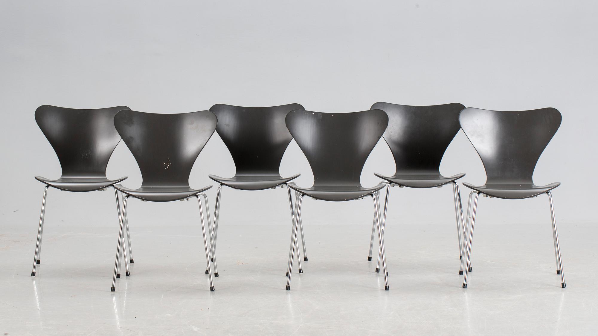 STOLAR, 6 st, "Sjuan", Arne Jacobsen, Fritz Hansen, Danmark 2004.