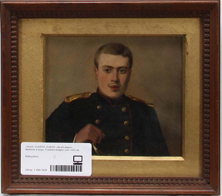 EUGÉNE DUBOIS, olja på papper, tillskriven á tergo, Frankrike/Belgien sent 1800-tal.