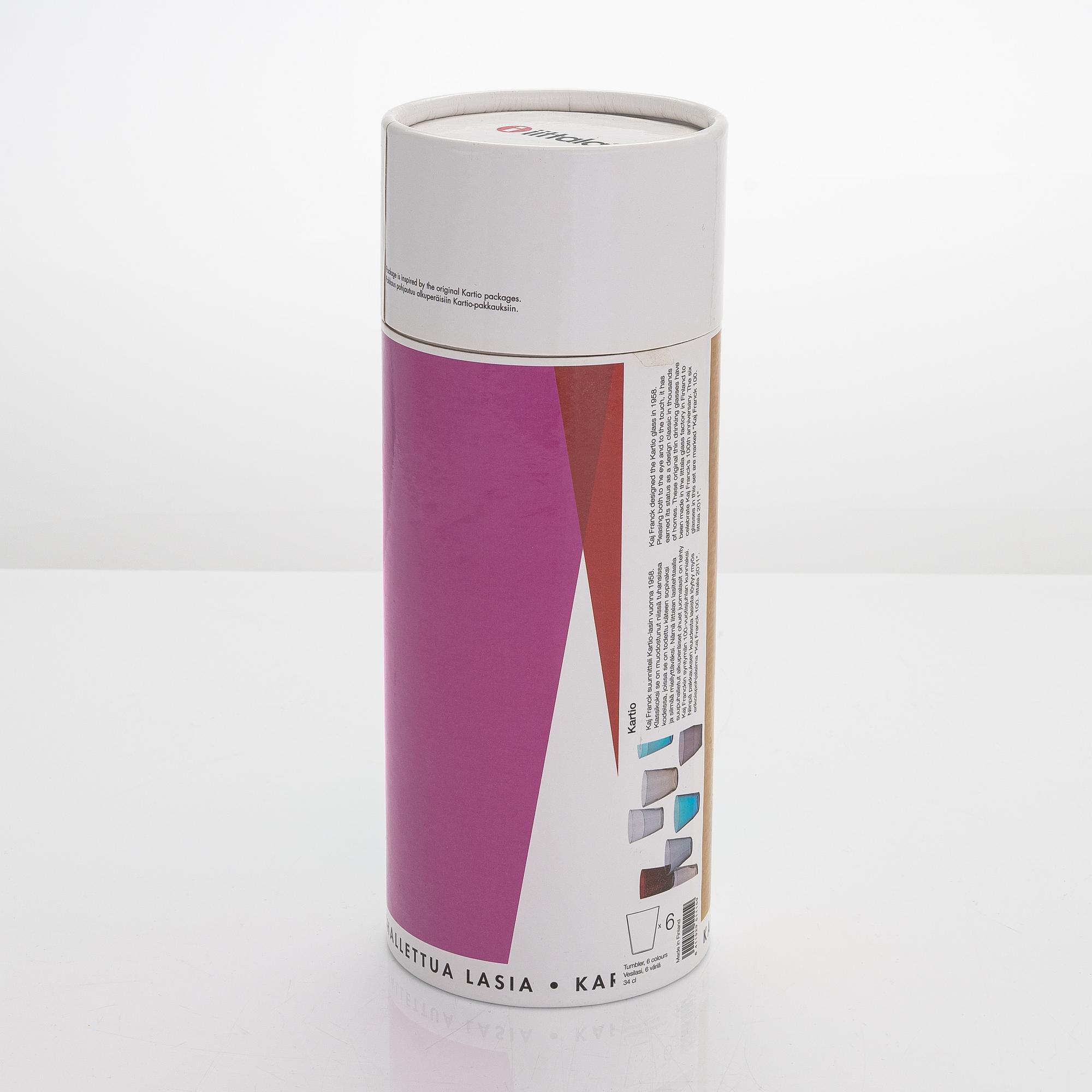 Kaj Franck, a 6-piece set of 100th anniversary 'Kartio' tumblers, Iittala 2011.