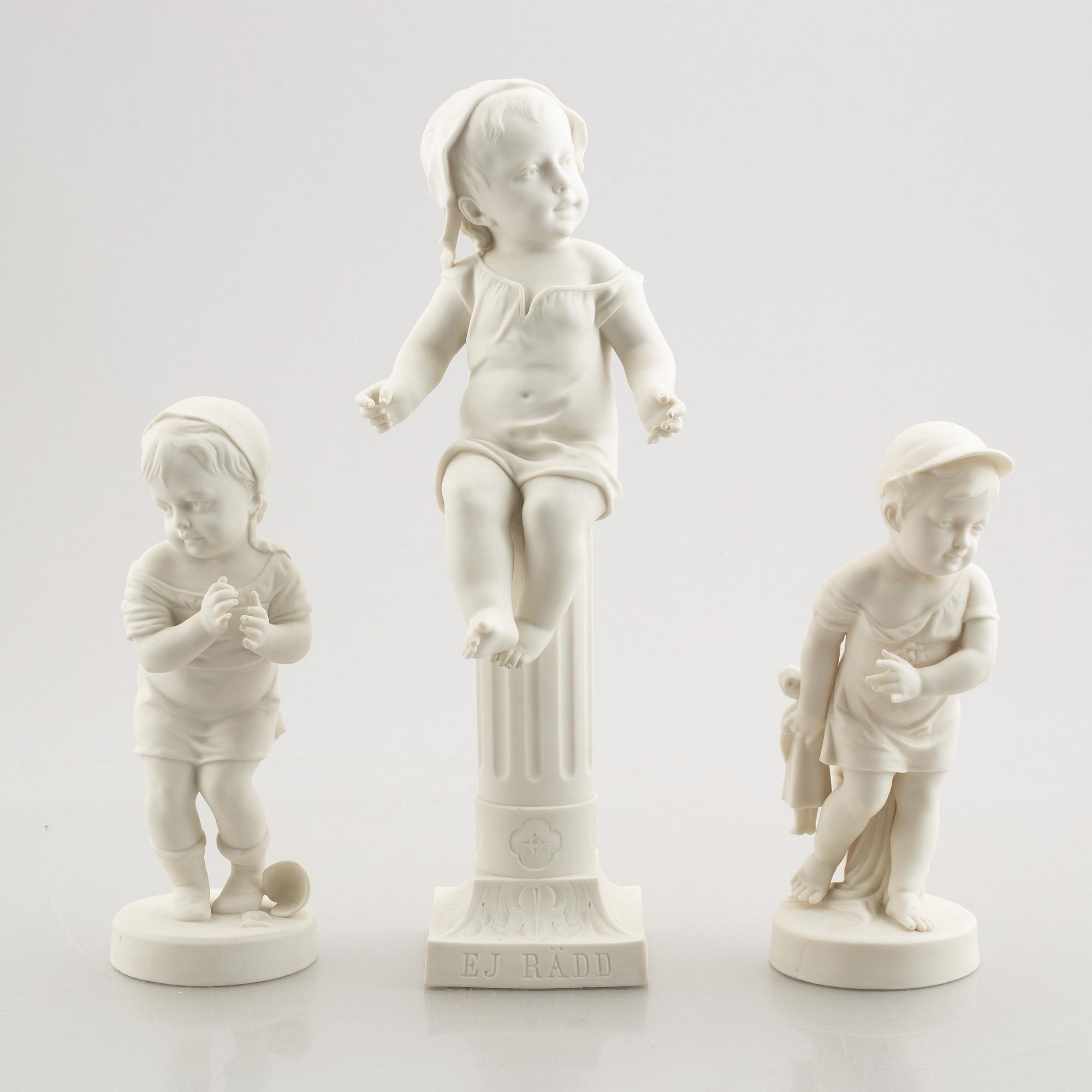 Three figurines, Gustafsberg, circa 1900.