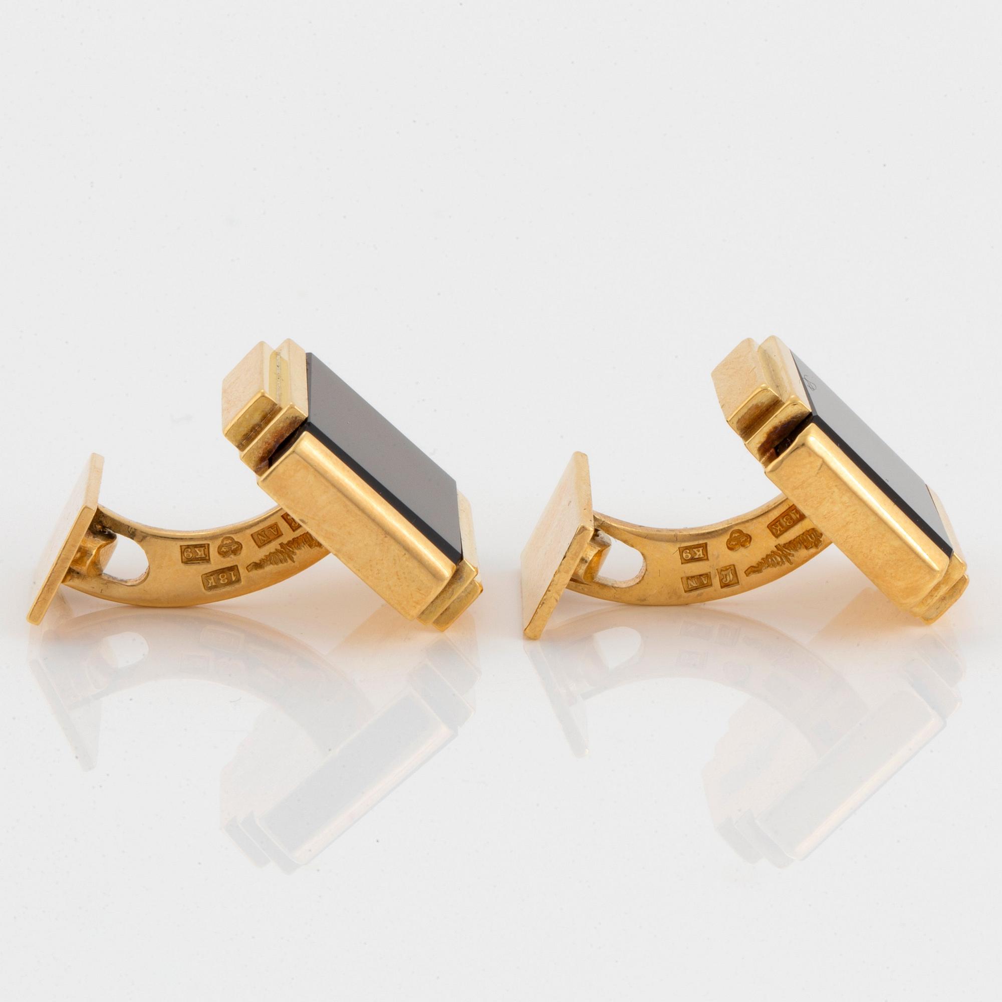 Wiwen Nilsson, manschettknappar, ett par, Lund 1960, 18K guld.