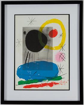 JOAN MIRÓ, after, color litograph, from Derrière le Miroir nr 151-152, 1965.