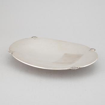 A Danish 20th century silver dish, marked Copenhagen 1949.