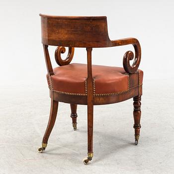 A mahogany office chair, second half of the 19th Century.