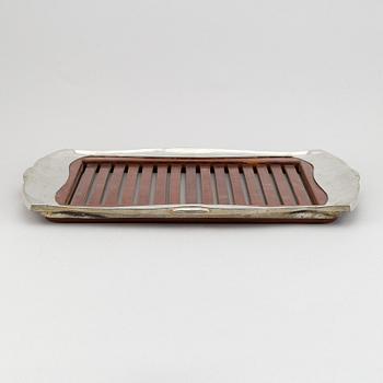 A silver plated Art Nouveau tray, early 20th Century.