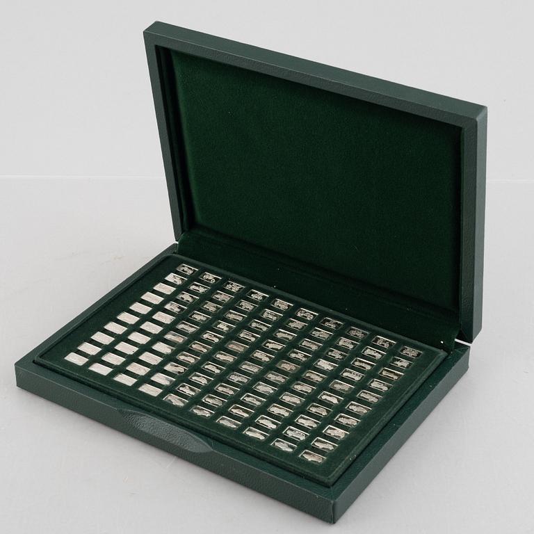 Franklin Mint, miniatures, 100 pcs, sterling silver, "The 100 Greatest Cars", 1975.