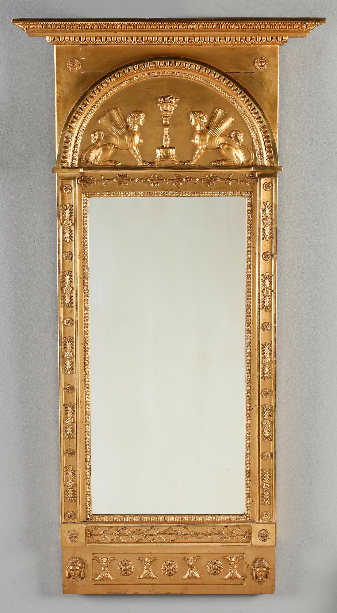 SPEGEL, empire, LM Thims Spegelfabrik, Stockholm, 1800-talets början.