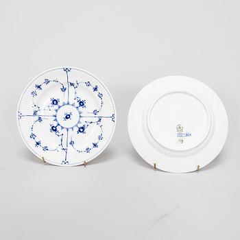 A 19-pc porcelain service, "Musselmalet", Royal Copenhagen, Denmark. Part 1889-1922, the rest 1967-84.