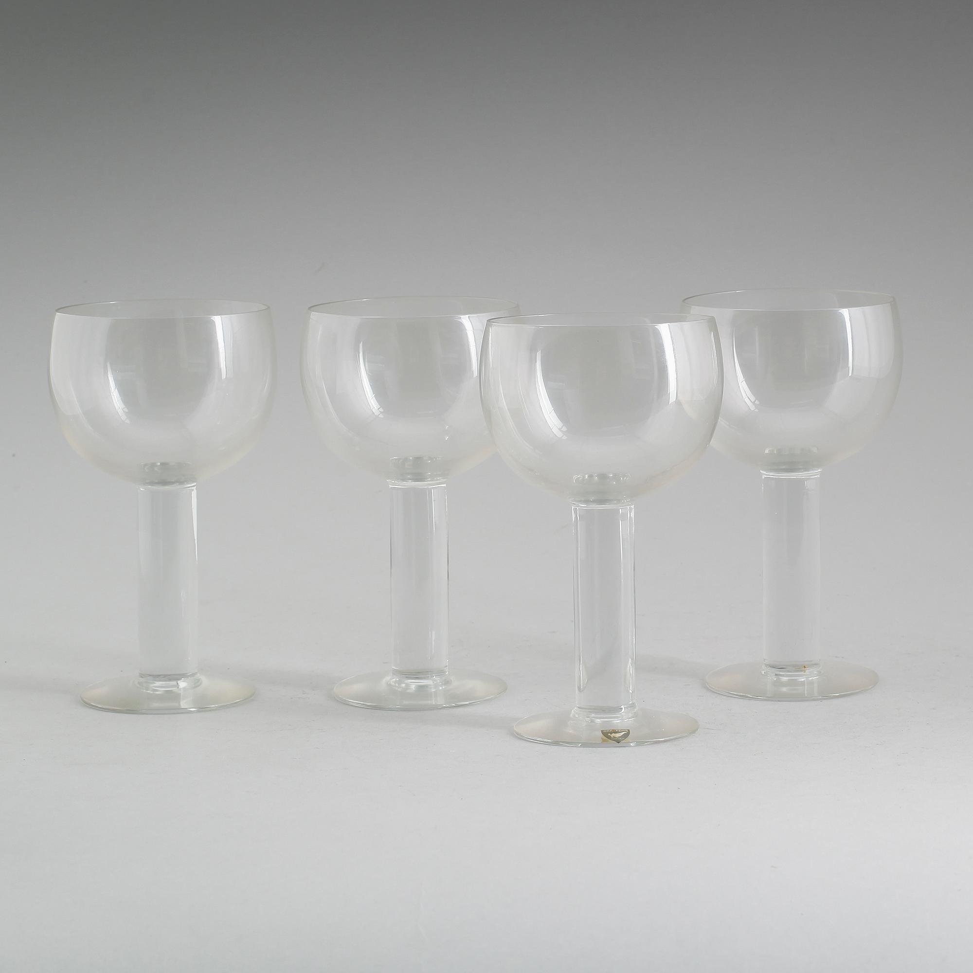 ÖLGLAS, 4 st, "Kolonn", Gunnar Cyrén, Orrefors.
