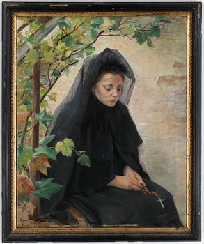 OKÄND KONSTNÄR, olja på duk, otydligt signerad, daterad 18(93).
