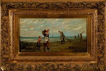 OKÄND KONSTNÄR, olja på pannå, signerad Sanchez.