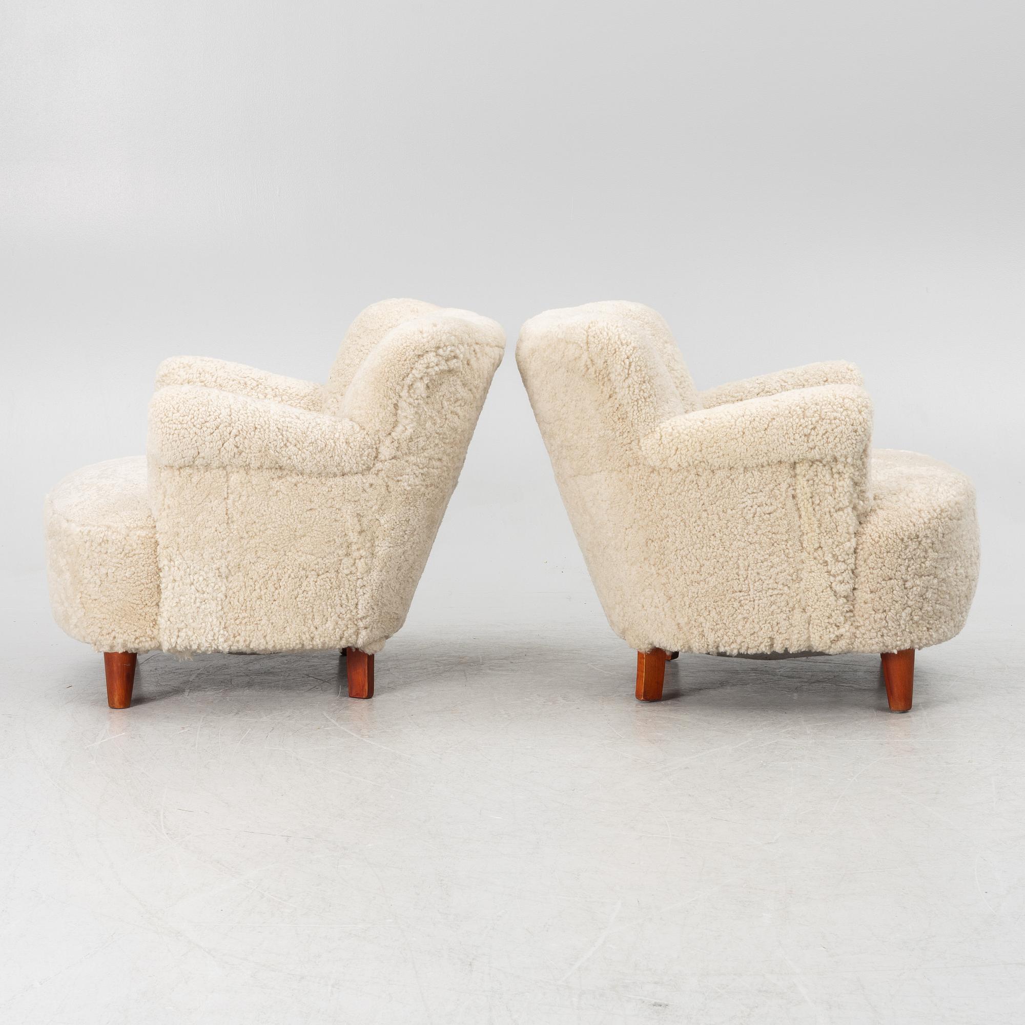 Armchairs, a pair, Swedish Modern, 1940s.
