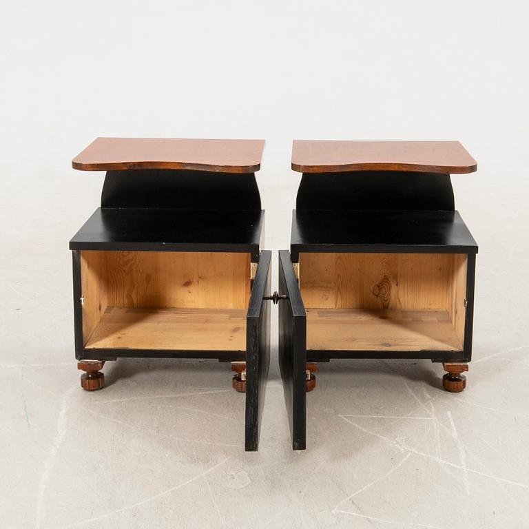 Bedside tables, a pair, 1940s.