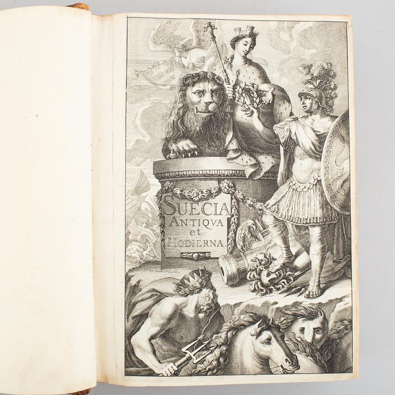 Komplett, fin Suecia i stående format, (1 vol.).