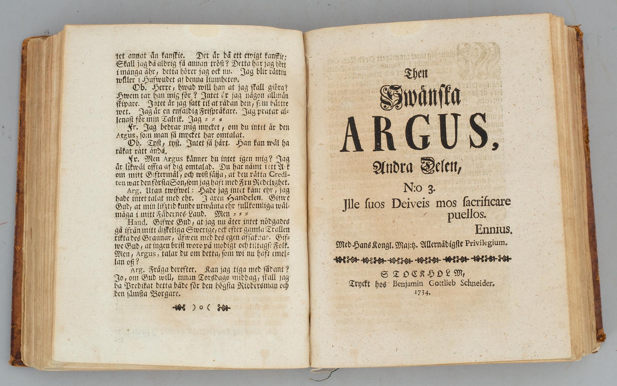 Then swänska Argus, 1732-4.