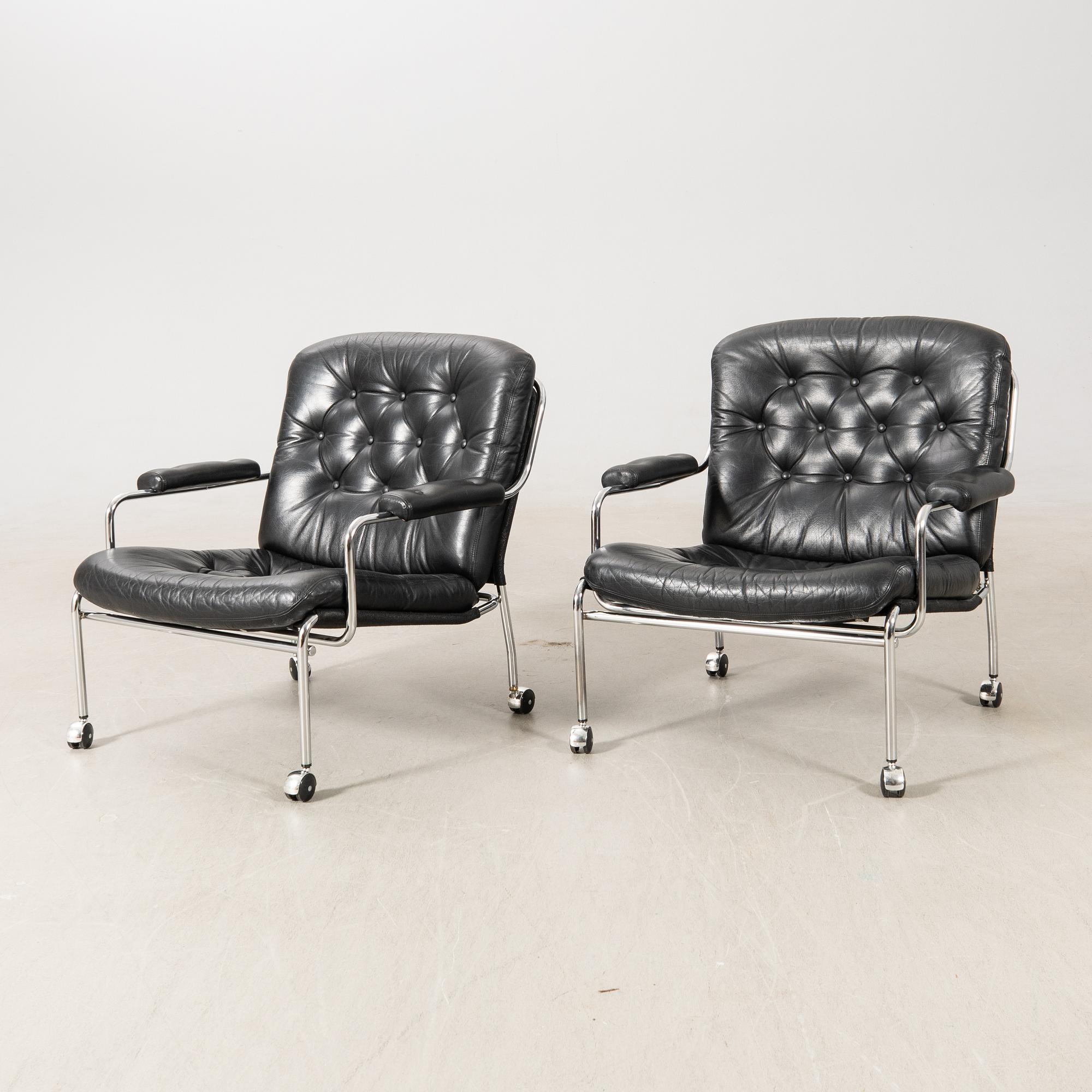 Pethrus Lindlöf, armchairs, a pair, "Eva", AB Lindlöfs Möbler, Lammhult, 1970s.