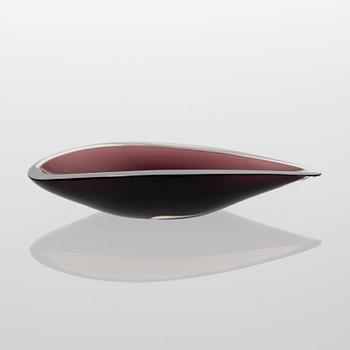 SKÅL, glas, "Videblad" signerad K. Franck, Nuutajärvi Notsjö -59.