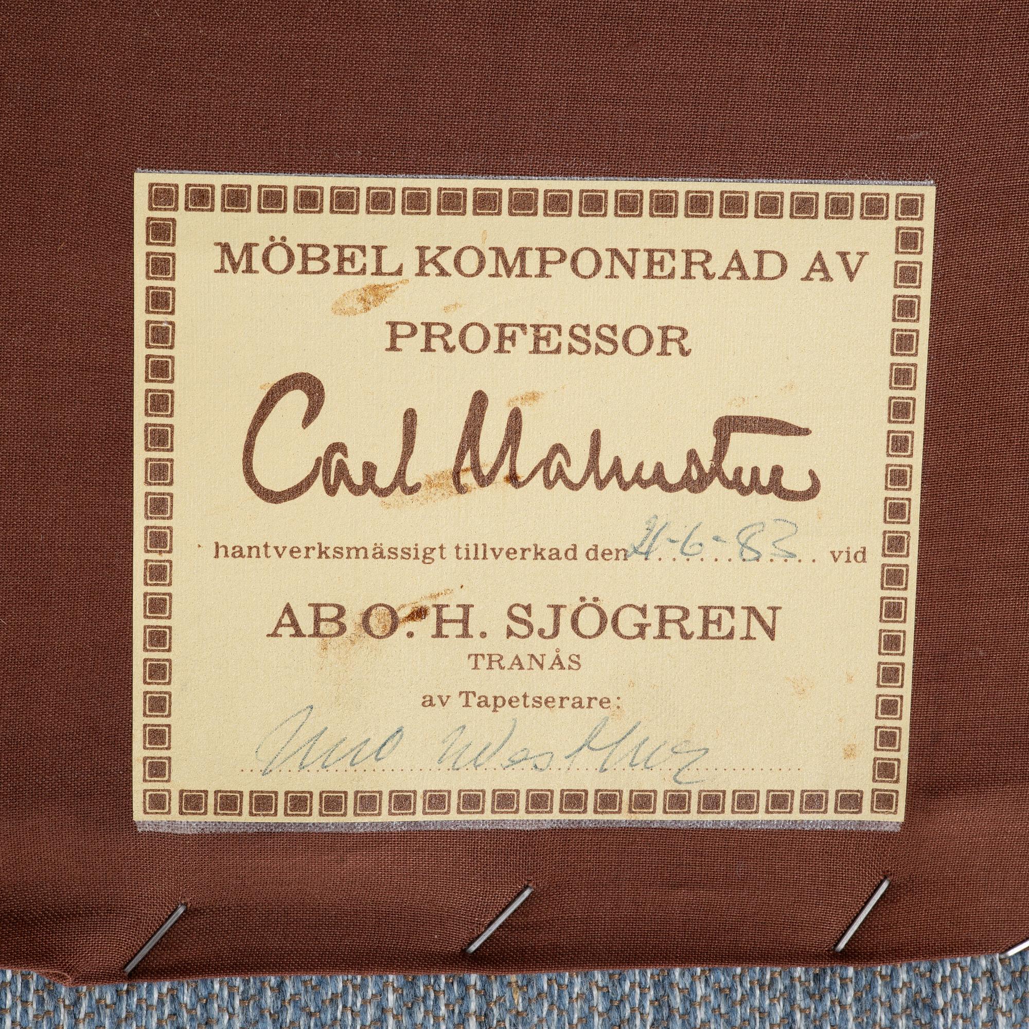 Carl Malmsten, a 'Farmor' easy chair, OH Sjögren Tranås second part of the 20th century..