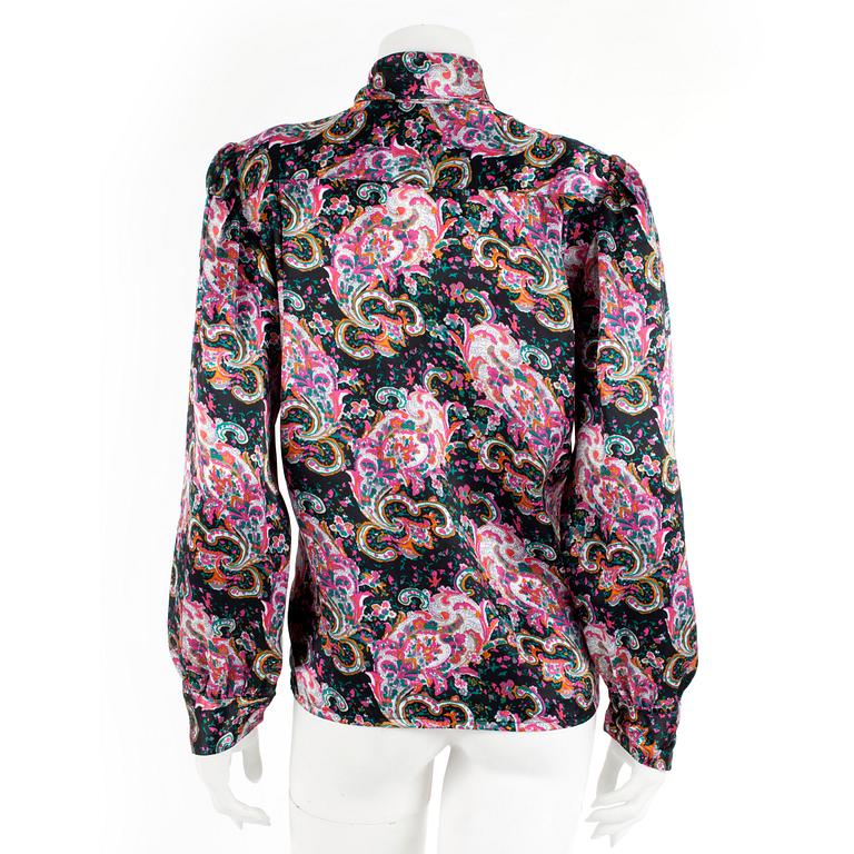 OSCAR DE LA RENTA, a paisly printed blouse. Size US 10.