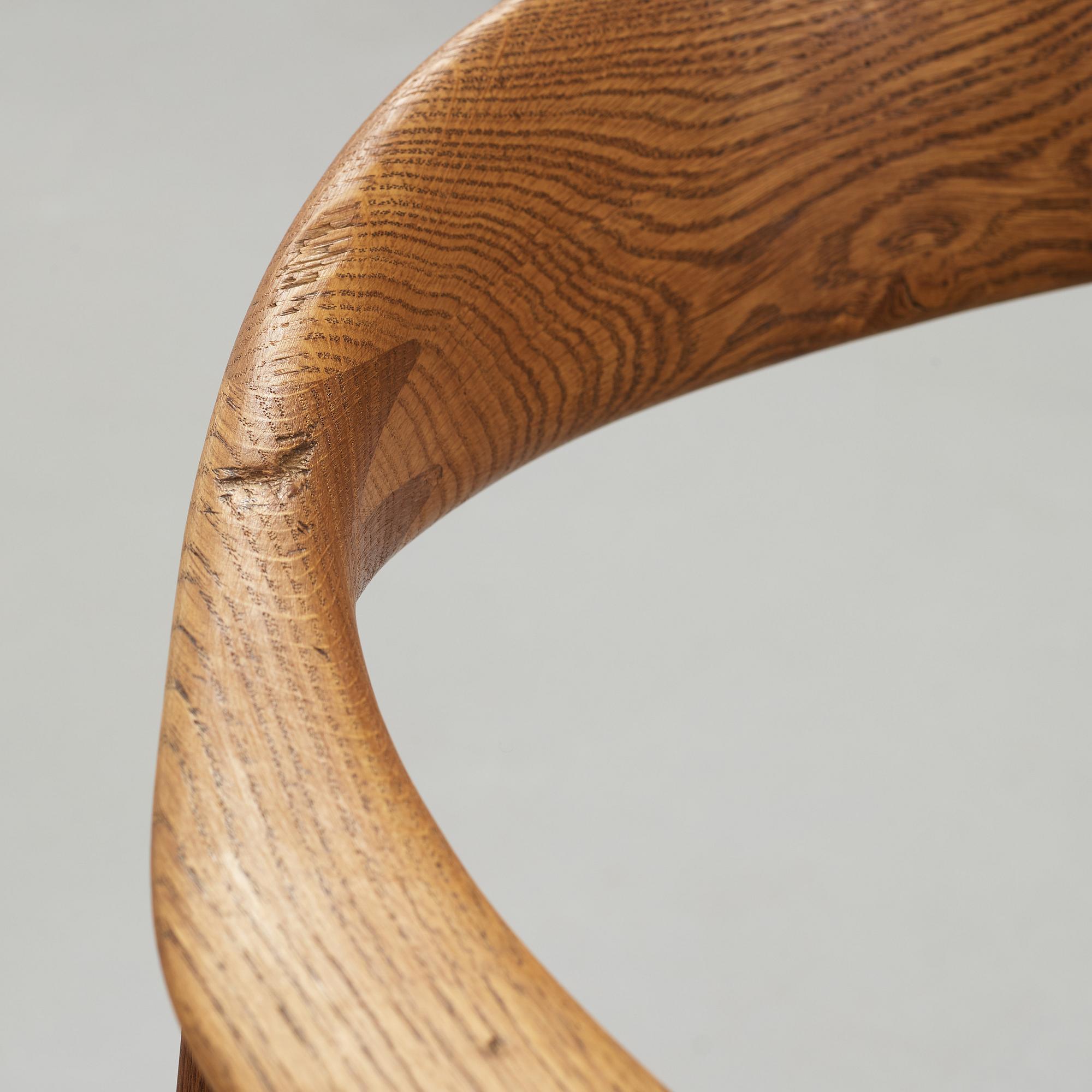 A set of six Hans J Wegner oak 'The Chair', Johannes Hansen, Denmark.