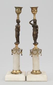 LJUSSTAKAR, ett par. Sengustavianska.