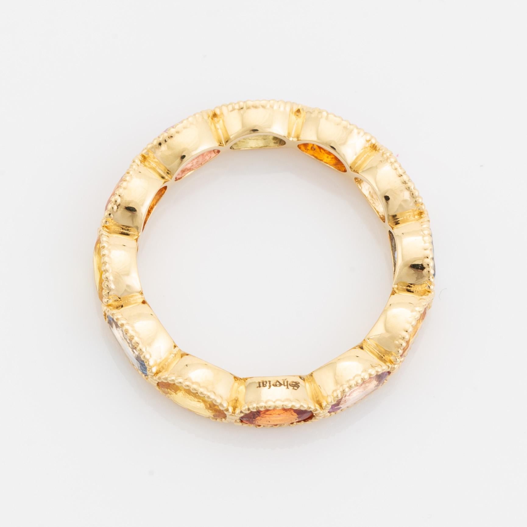 Multi colour sapphire ring.