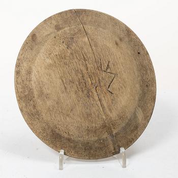 Ten wooden plates, 19th Century.
