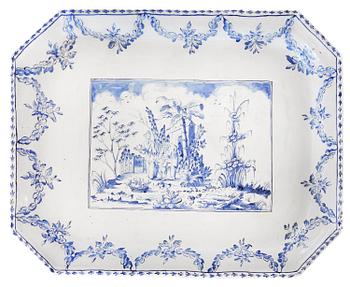 A rococo faience-top tea table from Marieberg, Sweden, 1760's.