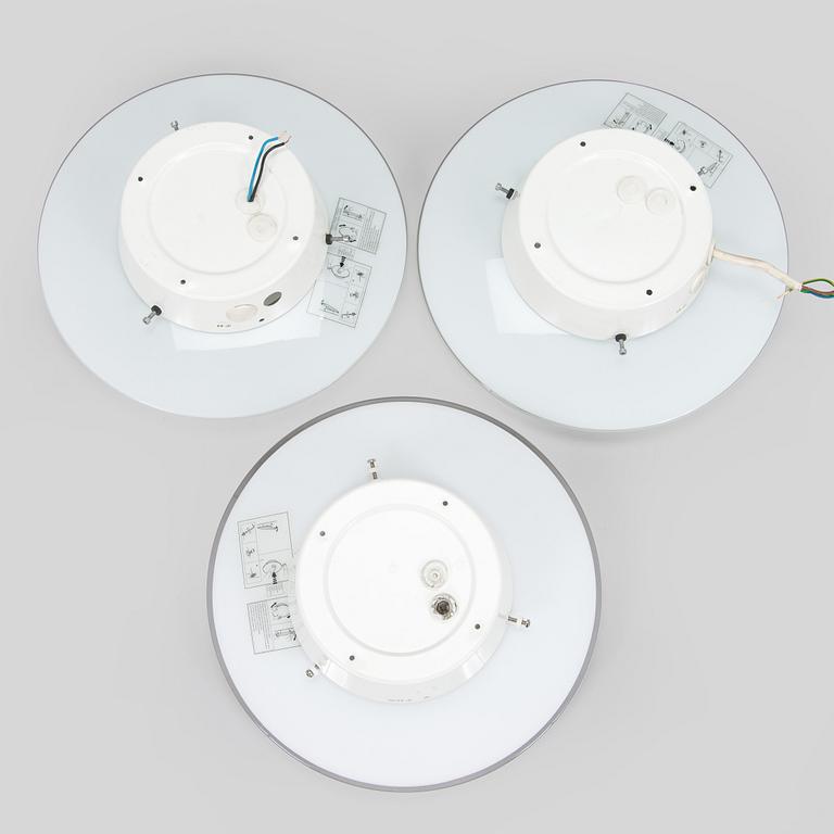 Arne Jacobsen, set of three ceiling lamps/wall lamps, "AJ-Eklipta", Louis Poulsen, Denmark.
